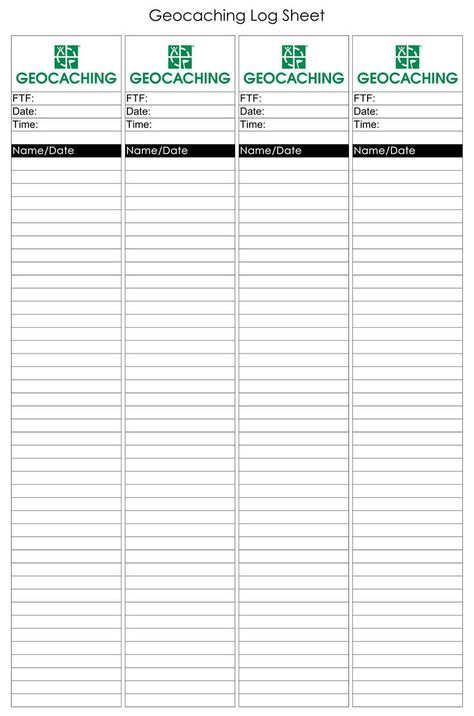 Printable Geocaching Log Sheet in 2021 | Geocaching, Printables, Geocache swag Geocaching Logbook Printable, Geocache Log Book, Geo Caching Ideas, Diy Geocache, Geo Cashing, Niche Hobbies, Road Printable, Walking Activities, Geocache Ideas