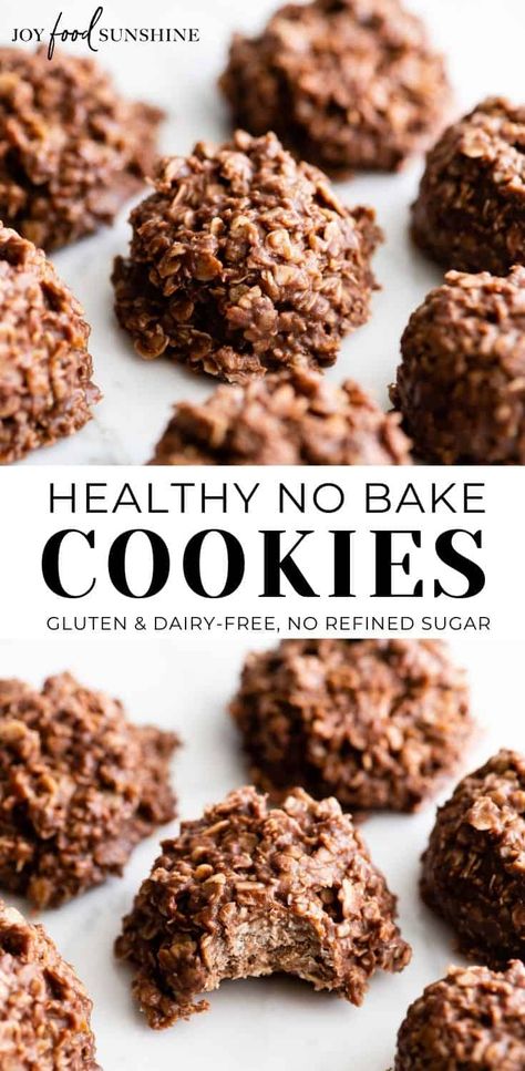 Healthy No Bake Cookies, Healthy No Bake, Chocolate Peanut Butter Cookies, Healthy Cookie Recipes, Healthy Sweet Treats, Healthy Deserts, Healthy Sweets Recipes, Lost 100 Pounds, Healthy Cookies