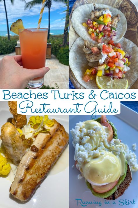 Beaches Turks and Caicos Restaurant Guide - A complete guide to the restaurants at Turks in Caicos Beaches resort in Providenciales. There are over 20 dining options at this luxury all inclusive resort and here are the top picks for breakfast, lunch, dinner, snacks and the can't miss meals. This is a can't miss guide before your trip! Caribbean travel, Family travel, luxury travel / Running in a Skirt #beachesturksandcaicos #allinclusive #resortreview #familytravel #luxurytravel #foodietravel Conch Salad, Turks And Caicos Resorts, Turks And Caicos Vacation, Beaches Turks And Caicos, Dinner Snacks, California Food, Travel Luxury, All Inclusive Resort, Caribbean Vacations