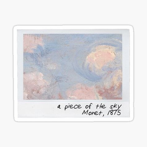 Polaroid Stickers | Redbubble A Piece Of The Sky Monet, Monet Polaroid, Spring Stickers Aesthetic, Sky Stickers, Polaroid Stickers, Classic Stickers, Unique Stickers, Monet Art, Stickers Kawaii