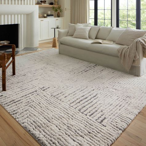 The Twillery Co.® Lindell en polyester ivoire / gris Halifax & Reviews | Wayfair Alexander Home, Boho Space, White Couches, Living Room Area Rugs, Shag Area Rug, S Design, Silver Area Rug, Modern Area Rugs, White Area Rug