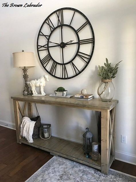 weathered oak stain Farmhouse Hallway Decor, Hallway Table Decor, Weathered Oak Stain, Entry Table Decor, Ceramic Bud Vase, Entryway Table Decor, Console Table Decorating, Hall Decor, Home Entrance Decor