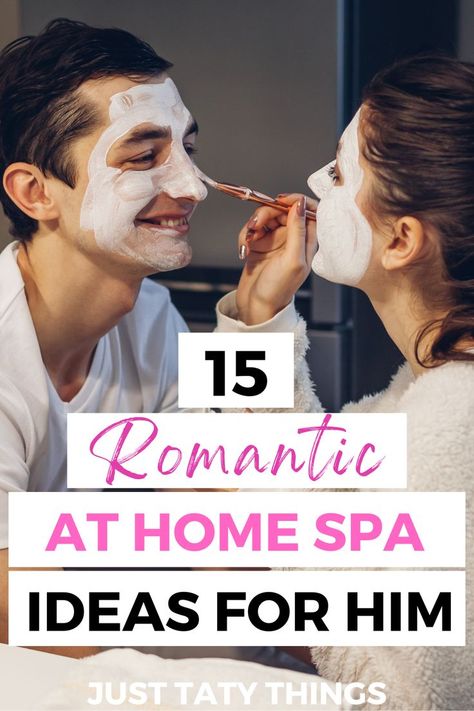 at home spa ideas for him Spa Day For Couples, Couple Self Care Ideas, Couples Pamper Night, Massage Diy At Home, Self Care Night With Boyfriend, Romantic Massage Room Ideas, Home Massage Ideas, Couples Spa Day At Home, Couples At Home Spa Night