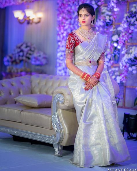 Latest Pastel Kanjeevaram Wedding Saree Designs for 2020 Pastel, South Indian Wedding Saree, Bridal Sarees South Indian, Grey Saree, Pattu Saree Blouse Designs, Wedding Saree Blouse, Wedding Saree Blouse Designs, Bridal Mehendi, Bridal Mehendi Designs