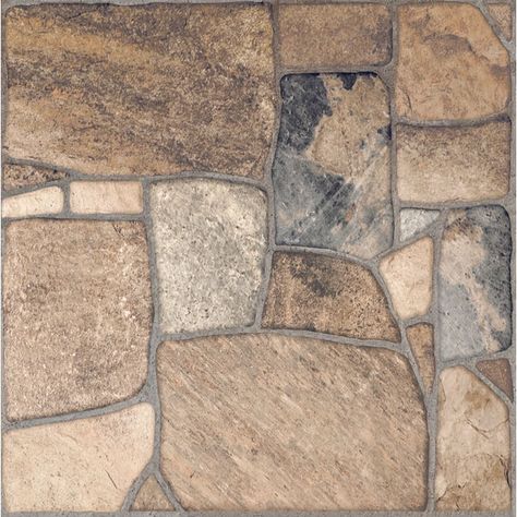 Style Selections Savestro Brown 17-in x 17-in Matte Ceramic Slate Stone Look Floor and Wall Tile in the Tile department at Lowes.com Stone Laminate, Brown Tile, Slate Tile Floor, Rustic Tile, Matte Ceramic, Outdoor Stone, Tuscan Kitchen, Stone Look Tile, Patio Style