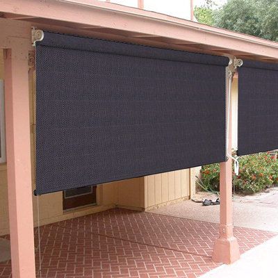 Patio blind: We make tailor-made roll-up shade for your large patio windows. Our lightweight and durable outdoor blinds elegantly fit any size or shape, even sliding patio doors, to provide the optimum combination of protection and style. | Symple Stuff Outdoor Roll-Up Shade 72.0 x 72.0 in | C011247330_1734159125_1734159126 | Wayfair Canada Deck Blinds Roller Shades, Outdoor Roller Blinds Patio, Outside Shade Ideas Patio, Exterior Shades Patio, Patio Blinds Outdoor, Privacy Screen Outdoor Balcony, Sun Shades For Patio Outdoor, Privacy Shades For Patio, Shade Covers Outdoor