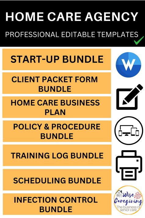 Startup homecare agency forms that are required by State and your everyday operations once up and running. All the templates are editable, can be filled out on any device in Microsoft Word, and printable to also fill by hand. How To Start A Home Health Care Business, Non Medical Home Care Business, Medical Sales Rep, Personal Care Assistant, Caregiving Tips, Residential Care Home, Home Health Nurse, Medical Sales, Home Care Agency