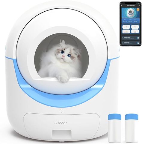 Amazon.com: REDSASA Self-Cleaning Cat Litter Box, Automatic Cat Litter Box for Multi Cats, Smart Safety Protection Cat Litter Box, Large Capacity Litter Cat Box with Trash Bag Roll, Odor Isolation/APP Control : Pet Supplies Automatic Cat Litter, Automatic Litter Box, Single Cat, Self Cleaning Litter Box, Litter Robot, Cleaning Litter Box, Multiple Cats, Smart Auto, Cat Box
