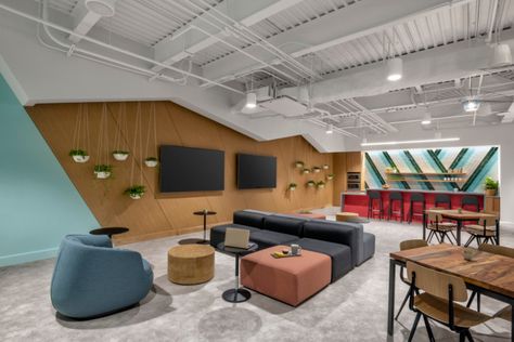 Austin Interior Design, Office Break Room, Corporate Interior Design, Corporate Office Design, Office Space Design, Modular Lounges, Corporate Interiors, Office Snapshots, Technology Company