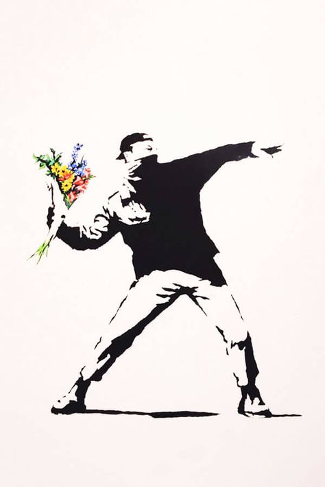 Banksy Tattoo, Banksy Artwork, Arte Do Hip Hop, Banksy Wall Art, Banksy Paintings, Street Art Banksy, Banksy Graffiti, Banksy Art, Banksy Canvas