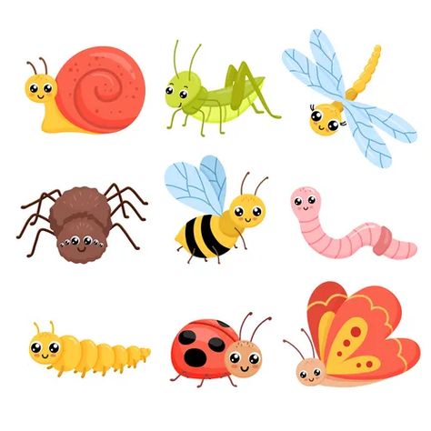 Cute bugs child drawing insects flying Royalty Free Vector Drawing Insects, Cartoon Insects, Bugs Drawing, Cute Bugs, Child Drawing, Fly Drawing, Fly Insect, Flying Butterflies, Diy Crafts For Kids Easy