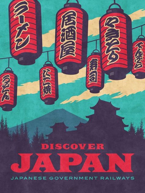 Blue Framed Art, Japan Tourism, Japan Graphic Design, Japanese Pop Art, Japanese Castle, Japanese Poster Design, Tourism Poster, Plakat Design, Japon Illustration