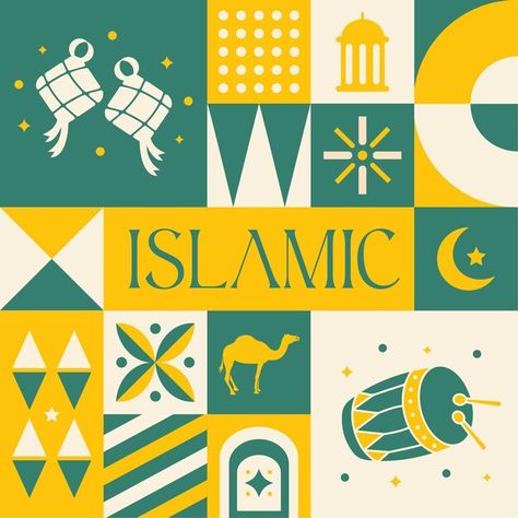 Eid mubarak islamic seamless pattern in ... | Premium Vector #Freepik #vector Eid Packaging Design, Eid Graphic Design, Eid Fitr Design, Islamic Branding, Ramadan Artwork, Islamic Graphic Design, Happy Eid Mubarak Design, Events Booth, Eid Mubarak Design