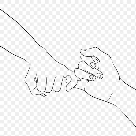 Couple Pinky Promise, Pinky Promise Line Art, Black And White Friendship, Line Art Black And White, Line Art Black, Png Illustration, Couple Illustration, Pinky Promise, Art Black And White