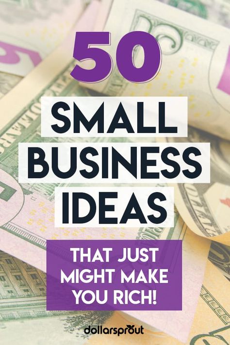 Ready to unleash your inner entrepreneur? This list will help you do just that. One small business expert shares her 50 best small scale business ideas to help you start your own business (online or in person). It's hard, but possible, to build wealth with a traditional job. Join beginner entrepreneurs everywhere and get rich the good ole fashioned way. How To Build Your Own Business, Starting Own Business Ideas, Building Your Own Business, Best Entrepreneur Ideas Small Businesses, List Of Small Business Ideas, Most Successful Small Businesses, Ideas For Own Business, Make Up Business Ideas, Businesses To Start With Little Money