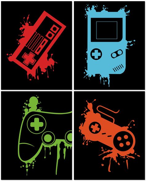 PRICES MAY VARY. 【UNFRAMED】Video game wall art prints - (Set of 4) - Unframed - 8x10inch 【GAME WALL ART】 This colorful game themed make them more suitable for decoration in the boys bedroom, classroom, living room, kids bedroom, guest room, playroom, teen dorm 【HIGH QUALITY】 High definition game printed on high quality canvas. They are wrapped in a great package and you can treat it as a gift. 【PERFECT GIFT IDEA】 As its exquisite design, it’s great idea for baby shower, birthday , Children's Day Kids Boy Bedroom, Video Game Wall, Game Wall Art, Video Game Wall Art, Game Wall, Gaming Posters, Bedroom Guest, Drawing Stuff, Boys Bedroom Decor