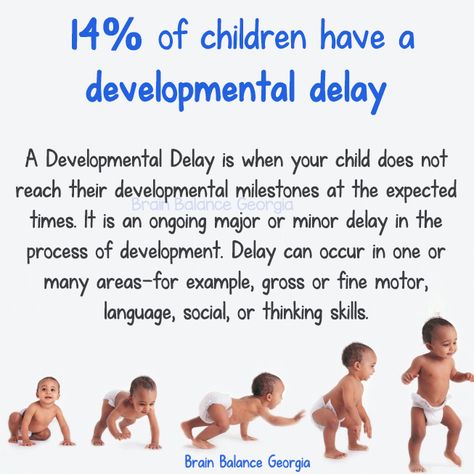 14% of #children have a #developmental #delay. A Developmental Delay is when your #child does not #reach their developmental #milestones at the expected times. It is an ongoing major or minor delay in the process of development. Delay can occur in one or many areas—for example, #grossmotor or #finemotor, #language, #social, or #thinking skills. #childhood #growth #toddler  #PeachtreeCity #Roswell #Suwanee #Atlanta #Georgia #GA #brainbalance #addressthecause #afterschoolprogram