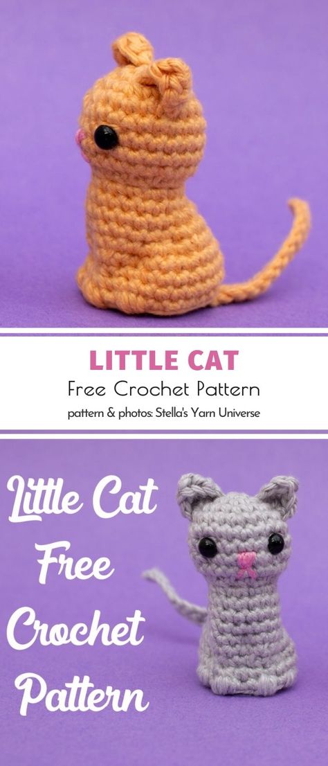 Amigurumi Patterns, Tiny Crochet Cat Pattern, Tiny Crochet Cat Free Pattern, Crochet Cat Garland, Tiny Keychain Crochet Pattern, Crochet Tiny Cat Free Pattern, Amigurumi Tiny Free Pattern, Crochet Cat Decor, Tiny Cat Amigurumi