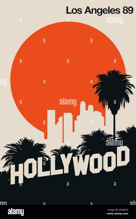 hollywood travel retro silhouette illustration Stock Photo - Alamy Old Hollywood Typography, Old Hollywood Illustration, Old Hollywood Posters, Old Hollywood Graphic Design, Old Movie Aesthetic, Hollywood Poster Design, Hollywood Silhouette, Hollywood Drawing, Hollywood Illustration