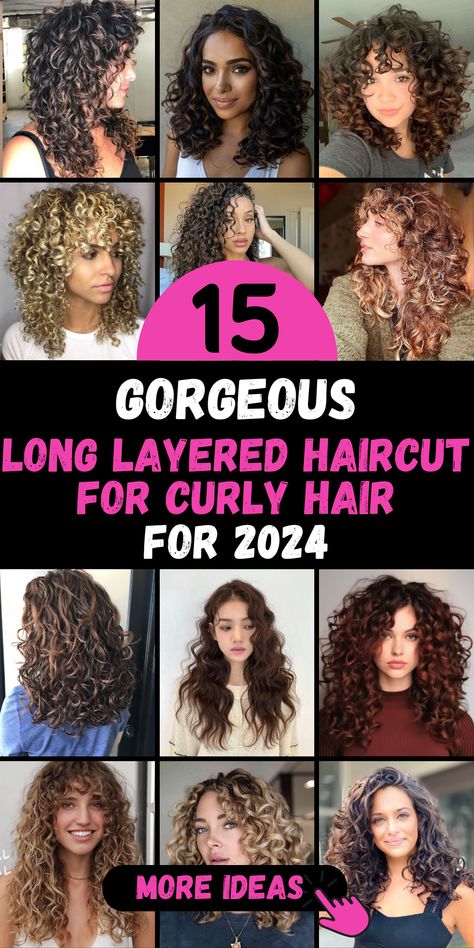 Explore the world of long layered haircut ideas for curly hair in 2024 with our handpicked selection. We understand that every curl is unique, and our collection reflects that diversity. From face-framing layers that accentuate your curls' natural beauty to curly bangs that add a touch of playfulness, our selection is designed to cater to your individual style. Layered Haircuts For Curly Hair, Medium Length Curly Haircuts, Long Layered Curly Haircuts, Haircut Ideas For Curly Hair, Long Curly Layers, Ideas For Curly Hair, Layered Haircut Ideas, Short Layered Curly Hair, Long Layered Curly Hair