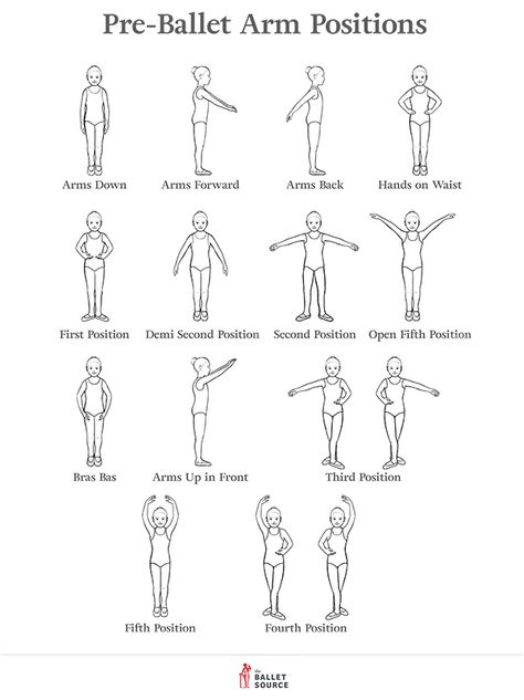 Pre-Ballet Arm Positions Ballet Arm Positions, Ballet Hands, Ballet Terminology, Ballet Terms, Ballet Basics, Beginner Ballet, Ballerina Workout, Ballet Stretches, Ballet Positions