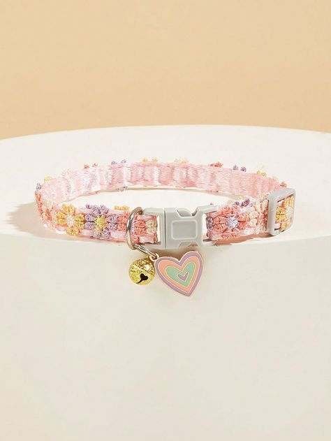 Kitten Accessories Aesthetic, Cat Accessories Products, Cat Collar Aesthetic, Cottage Core Cat, Cat Outfits Pets, Pink Cat Collar, Cute Cat Accessories, Cute Dog Accessories, Pretty Dog Collars