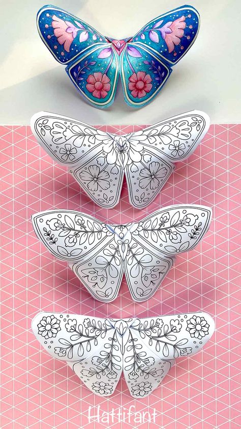 Whimsical Room, Diy Paper Butterfly, Mermaid Crafts, Origami And Kirigami, Paper Wall Hanging, Origami Butterfly, Cool Paper Crafts, Image 3d, Butterfly Images