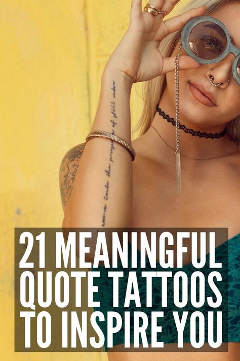 21 Quote Wrist Tattoos for Women | Is there anything more beautiful than simple scripts and words tattooed on your wrist? If writing and lettering is your thing, these tattoo ideas will inspire you! Whether you’re looking for faith based ideas or you want to honor your kids or a loved one, you can change the fonts of these quote, word, and script tattoos to suit your style. #wristtattoos #smalltattoos #wordtattoos #scripttattoos #quotetattoos Script Tattoo On Back, Scripted Tattoos, Long Quote Tattoo, Faith Based Tattoos, One Love Tattoo, Tattoo Writing Styles, Script Tattoos, Meaningful Wrist Tattoos, 42 Tattoo