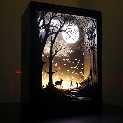 30 Creative Shadow Box Ideas to Turn Keepsakes into Art Lit Shadow Box Ideas, Ikea Shadow Box Ideas, Woodland Shadow Box Ideas, Shadow Box Painting Ideas, Christian Shadow Box Ideas, Fall Shadow Box Ideas Diy, Halloween Shadow Boxes, Photo Shadow Box Ideas, Shadow Box Art Ideas