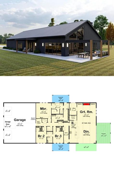 Neutral Barndominium, Mountain Barndominium Ideas, 40x60 Barndominium Floor Plans With Shop, Bardominum Ideas Floor Plans With Shop, Shopdominium Floor Plans, Barndominium Layout Floor Plans, Rectangle Barndominium Floor Plans, Barnodium Floor Plans With Shop, Black Barndominium Floor Plans