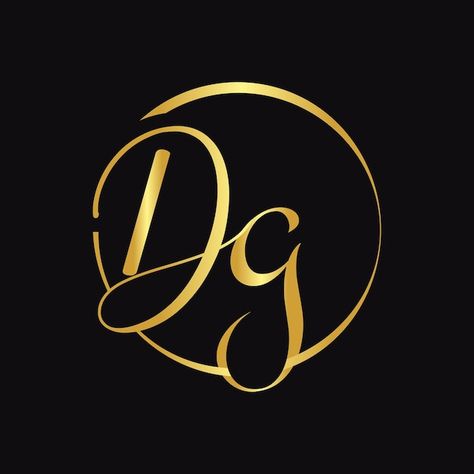 Initial dg letter logo with script typog... | Premium Vector #Freepik #vector #dg #dg-logo #logo-concept #logo-illustration Dg Logo Design Letter, Dg Logo Design, Dg Tattoo, Dg Wallpaper, Dg Letters, Logo Gato, D G, Goat Logo, Concept Logo