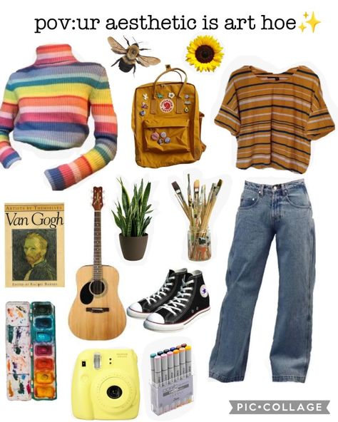 Art Themed Outfits, 2018 Artsy Aesthetic, Artist Core Aesthetic Outfits, Art Clothes Aesthetic, Artcore Aesthetic Outfit, Messy Artist Aesthetic Outfit, Artsy School Outfit, 2019 Outfits Aesthetic, Art Core Aesthetic Outfits