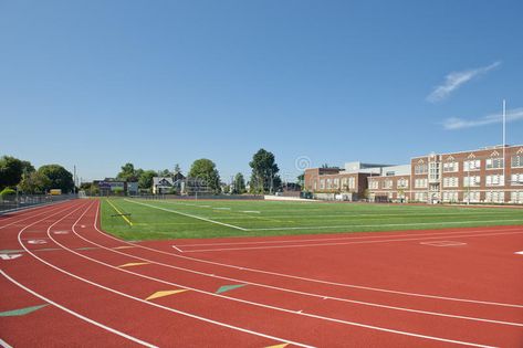 High school track and field. A view of a running track and football field at Gar , #Affiliate, #field, #view, #track, #High, #school #ad Anime Track Field Background, Football Field High School, Track High School, Pe Aesthetic School, School Field Aesthetic, High School Track And Field Aesthetic, School Campus Aesthetic, School Track Field, Track N Field