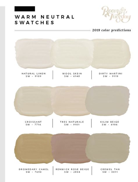 Predicted Paint Colors for 2019 - roomfortuesday.com Interior Paint Colors Schemes, Neutral Paint Colors, House Renovations, Paint Swatches, Neutral Paint, Room Paint Colors, Bedroom Paint Colors, Interior Paint Colors, Paint Colours