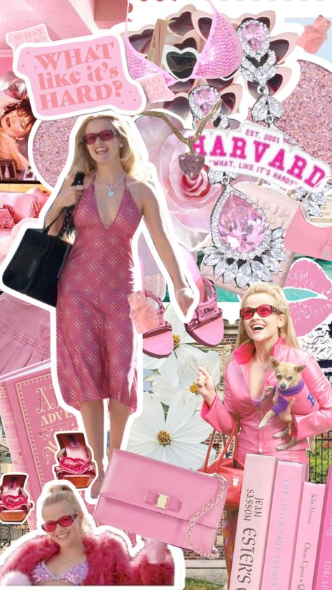 Pink Elle Woods, Elle Woods Bachelorette, Elle Woods Lockscreen, Elle Woods Collage, Elle Woods Party Theme, Elle Woods Pink Aesthetic, Elle Woods Background, Elle Woods Style, Elle Woods Aesthetic Wallpaper