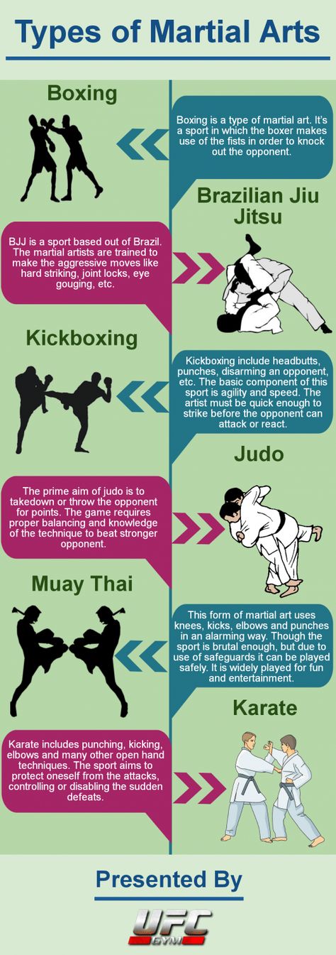 There are different forms of martial arts used today. Every sport has its own style and distinctive aims. While boxing is a combat sport judo focuses to take down the opponent. This way every sport has got different techniques to play. This infographic discusses 6 different types of martial arts techniques in brief. #boxing #boxing #art Type Of Martial Arts, All Types Of Martial Arts, Different Types Of Martial Arts, Martial Arts Leg Workout, Different Martial Arts Style, Womens Martial Arts, Martial Arts Conditioning, Jujutsu Martial Art, How To Learn Martial Arts At Home