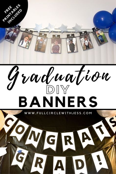 I created this DIY "Congrats Grad" graduation banner and the DIY Graduation Picture Banner for my son's 5th-grade graduation. And I LOVED how they turned out and thought id share them with you all! And they were very easy to put together! Enjoy! Graduation Picture Frame Ideas Diy, Diy College Graduation Decorations, Graduation Party Banner Ideas, Graduation Banner Ideas High Schools, Picture Banner Ideas, Graduation Signs Diy, Cricut Graduation Decorations, Graduation Cricut Ideas, Graduation Banner Ideas