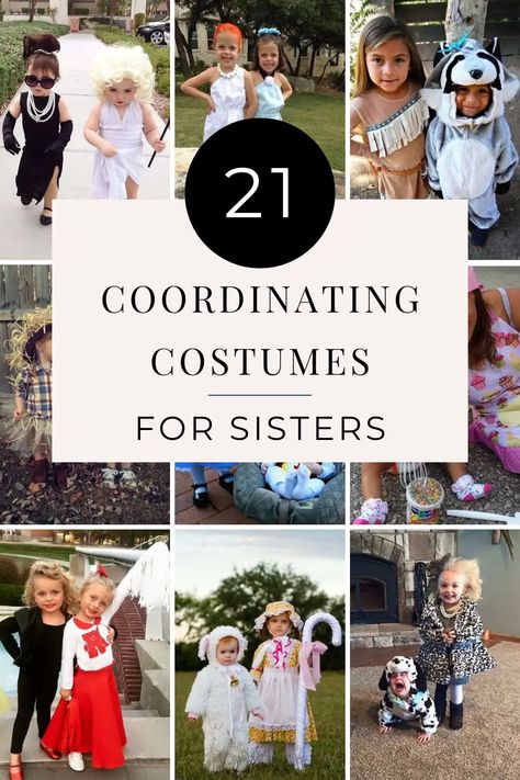 Toddler Sister Costumes Halloween, Sister Sister Halloween Costumes, Three Siblings Halloween Costumes, 2 Sister Halloween Costumes, Sisters Costumes Halloween, Funny Sister Halloween Costumes, Diy Sister Halloween Costumes, 3 Sister Costume Ideas, Matching Costumes For Sisters