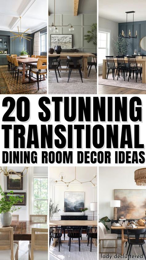 20 Stunning Transitional Dining Room Decor Ideas How To Style A Dining Room, Ideas For Dining Room Space, Formal Dinning Room Decor Ideas, How To Decorate Dining Room, Dinning Area Decoration, Dining Area Wall Decor Ideas Modern, How To Style Dining Room Table, How To Decorate A Dining Room, Modern Dining Room Ideas Interior Design