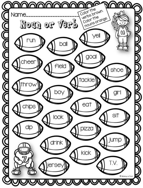 Nouns And Verbs Worksheets, Cute Printables, Nouns Worksheet, 1st Grade Writing, First Grade Worksheets, 2nd Grade Ela, Verb Worksheets, Nouns And Verbs, 2nd Grade Worksheets