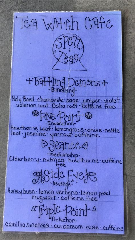 New Orleans tea witch cafe menu Spiritual Coffee Shop, Tea Witch Aesthetic, Witch Cafe Coffee Shop, Tea With A Witch, Witchy Cafe Aesthetic, Witchy Tea Shop, Witch Cafe Aesthetic, Witch Store Aesthetic, Witch Coffee Shop