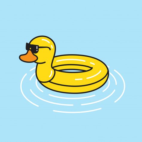 Duck rubber vector swimming pool ring Pr... | Premium Vector #Freepik #vector #logo #pattern #christmas #icon Duck Icon Aesthetic, Rubber Duck Illustration, Rubber Ducky Drawing, Rubber Duck Drawing, Pool Tattoo, Duck Vector, Pool Drawing, Duck Rubber, Duck Float