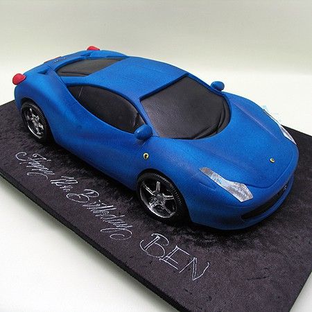 Blue Lamborghini Car Cake Lamborghini Car Cake, Lamborghini Cake, Car Shaped Cake, Cars Cake Design, Blue Lamborghini, Car Cakes, Bike Cakes, Handbag Cakes, Easy Minecraft Cake