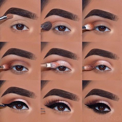 How to get a perfect eyeshadow look Make Up Contouring, Step By Step Glam Eyeshadow, Glam Makeup Tutorial Step By Step, Glam Makeup Step By Step, Make Up Guide, Makeup Contouring, Flot Makeup, Everyday Glam, Makeup Tutorial Step By Step