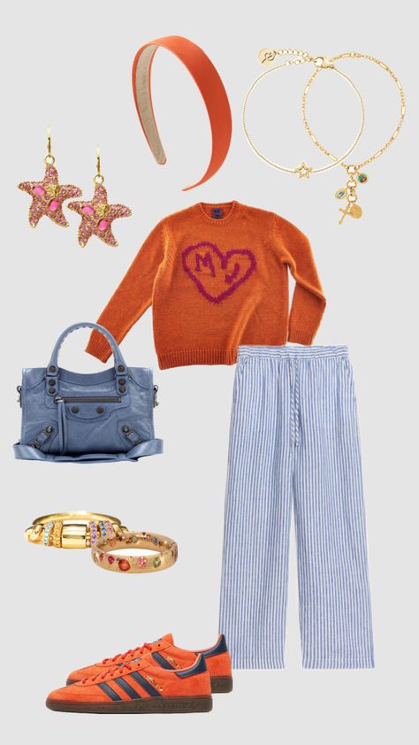 #ootd #outfitinspiration #outfitinspo #fashion #pinterest #orange #adidas Polyvore Outfits, Orange Adidas, Orange Outfit, Spring Work Outfits, Mode Ootd, Winter Girls, Closet Fashion, Colourful Outfits, Mini Fashion