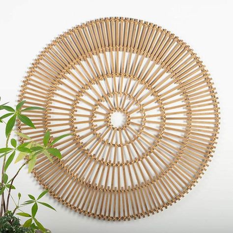 Round With Lines Pattern Wall Decor - On Sale - Bed Bath & Beyond - 40311465 Wicker Accents, Wicker Wall Decor, Wicker Wall, Lines Pattern, Pattern Wall, Online Art Store, Wall Accents, Boho Designs, Round Wall