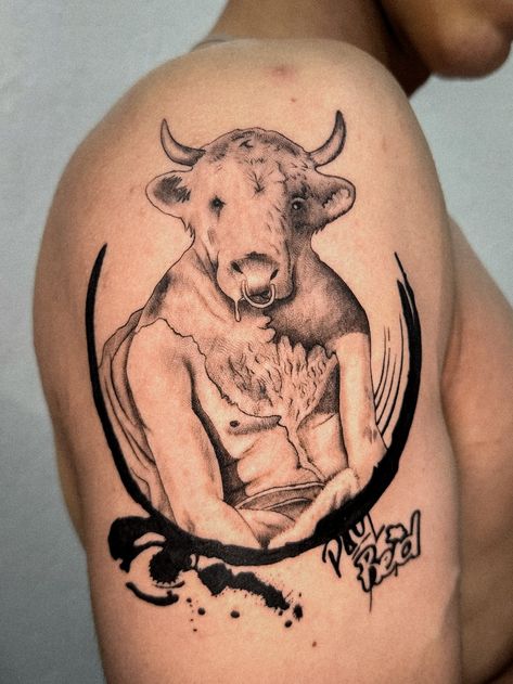 Minotaur by paul reid tattoo Tattoo Ideas, Tattoos, Minotaur Tattoo, Paul Reid, I Tattoo