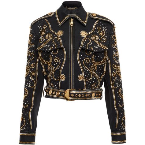 Versace Stud Embellished Jacket ($7,750) ❤ liked on Polyvore featuring outerwear, jackets, versace, versace jacket and studded jacket Versace Outfit Women, Versace Leather Jacket, Fashion Magazine Design, Versace Jacket, Cl Fashion, Studded Jacket, Embellished Jacket, Versace Outfit, Streetwear Fashion Women