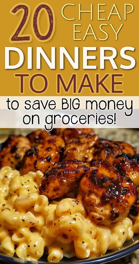 20 Cheap Dinners - Dinner recipes for family main dishes comfort foods. 20 cheap easy dinners to make to save money on groceries for school night meals and busy day family dinners with picky eaters. Frugal Meals and Cheap Dump dinners quick dinner ideas and easy meals comfort dinners cheap meals for large families, easy family dinner ideas Meals That Use The Same Ingredients, Cheap Dinners For 5 People, Cheap Meals That Feed A Lot, Quick Meals For 2 Dinner Ideas, Easy Cheap Dinners For Family Of 6, Simple Cheap Meals For Two, Busy Day Dinners, Make And Bake Later Dinner, Cheap Easy Quick Dinners For Family 4