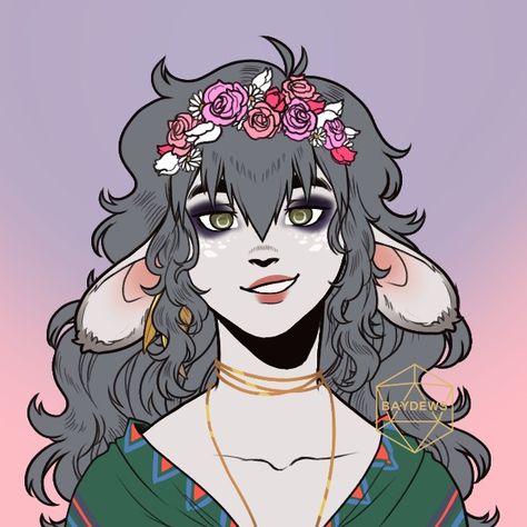 Firbolg Woman, Dnd Firbolg Female, Firbolg Wizard, Firbolg Character Design, Firbolg Female, Female Firbolg, Dnd Firbolg, Spore Druid, Firbolg Druid